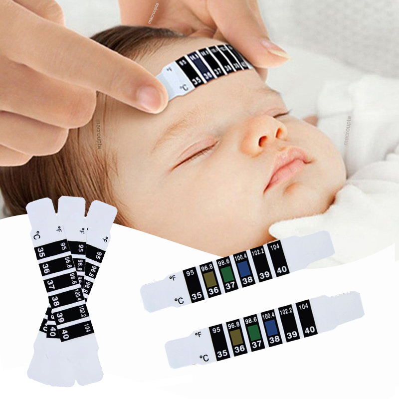 Temperature Strip Thermometer - Stiker dahi kepala anak, 10 buah