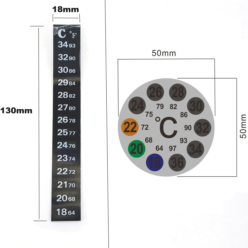 Temperature Strip Thermometer - Stiker Termometer Perekat Strip Tangki Ikan