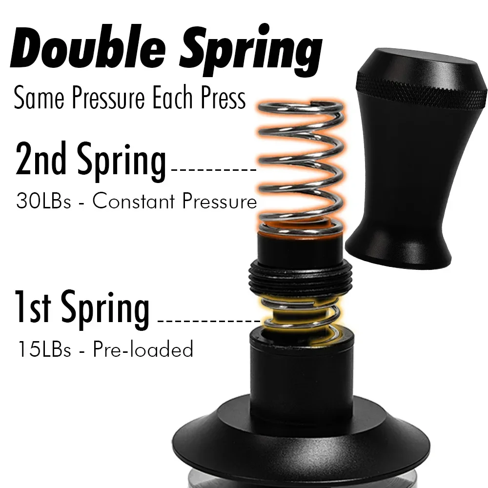 Tamper kopi 51mm Double Spring - Coffee Equipment Kit ulasan dan harga